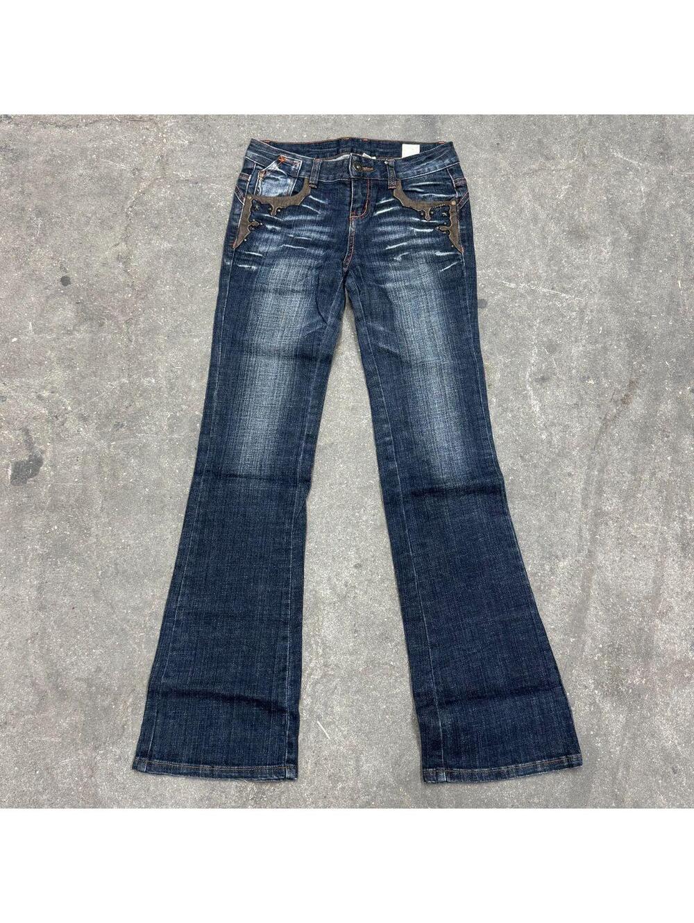 Vintage Y2K Ultra Low Rise Vero Moda Jeans Faded Sandblasted